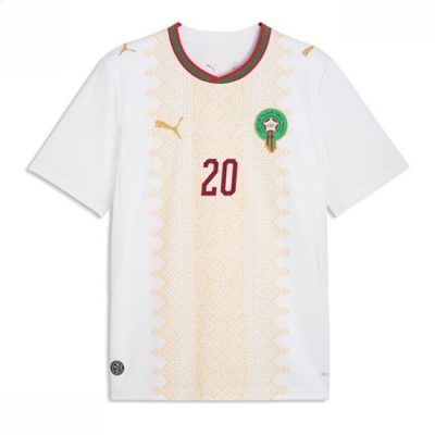 Herre Marokko fotballdrakt VM 2026 Bortedrakt med trykk Ayoub El Kaabi #20