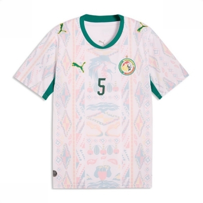 Kjøp Senegal VM 2026 Hjemmedrakt Idrissa Gueye #5 herre Kortermet hvit