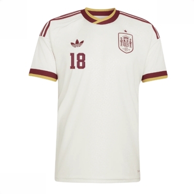 Spania VM 2026 drakt Martin Zubimendi #18 Bortedrakt VM 2026 Kortermet