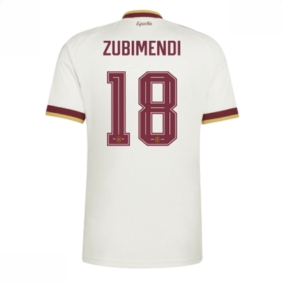 Spania VM 2026 drakt Martin Zubimendi #18 Bortedrakt VM 2026 Kortermet