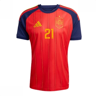Spania VM-drakt 2026 Mikel Oyarzabal #21 Hjemmedrakt Kortermet for menn