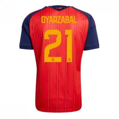 Spania VM-drakt 2026 Mikel Oyarzabal #21 Hjemmedrakt Kortermet for menn