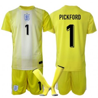 England VM 2026 barn Keeper Bortedraktsett Jordan Pickford #1 Kortermet med Bukse
