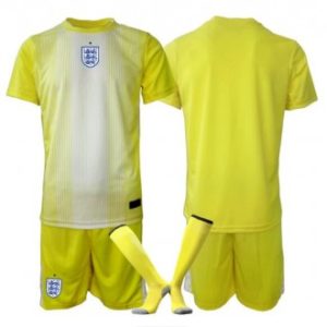 England VM 2026 Landslagsdrakt Keeper Bortedraktsett til barn gul Fotballdrakt