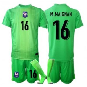 Frankrike Landslagsdrakt VM 2026 barn Mike Maignan #16 Keeper Bortedraktsett grønn