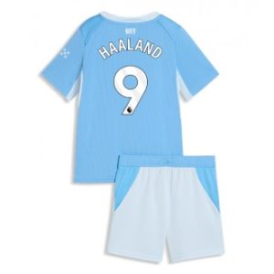 Manchester City 2026-27 Hjemmedrakt til barn Erling Haaland #9 blå fotballdrakt
