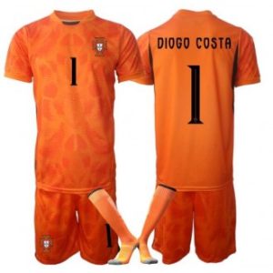 Portugal VM 2026 drakt barn Diogo Costa #1 Keeper Bortedraktsett oransje