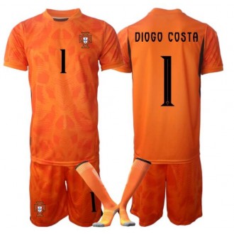 Portugal VM 2026 drakt barn Diogo Costa #1 Keeper Bortedraktsett oransje