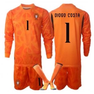 Portugal VM 2026 landslagsdrakt barn Diogo Costa #1 Keeper Bortedraktsett oransje