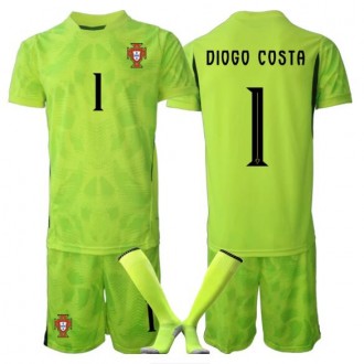 Billige Portugal VM 2026 fotballdrakt barn Diogo Costa #1 Keeper Hjemmedraktsett grønn