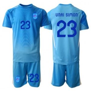 Spania VM 2026 Hjemmedraktsett til barn Unai Simon #23 Keeper Kortermet med Bukse
