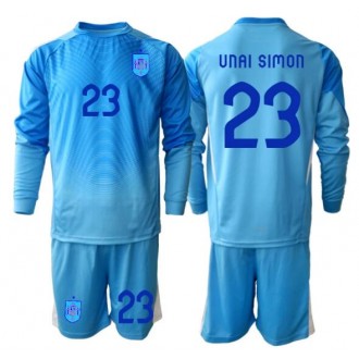 Spania Keeper Hjemmedraktsett til barn VM 2026 Unai Simon #23 Langermet med Bukse