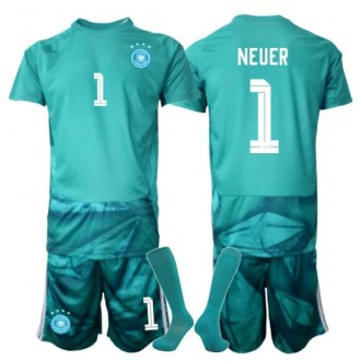 Tyskland VM 2026 drakt barn Manuel Neuer #1 Keeper Hjemmedraktsett grønn