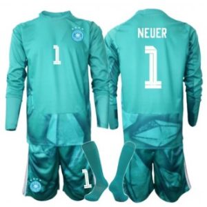 Tyskland VM 2026 Manuel Neuer #1 Keeper Hjemmedraktsett til barn Langermet grønn