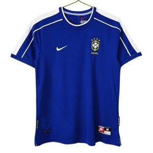 Brasil Bortedrakt Retro 1998 kortermet fotballdrakt blå