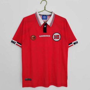 Retro Norge 1998/99 Hjemmedrakt rød og hvit Fotballdrakter