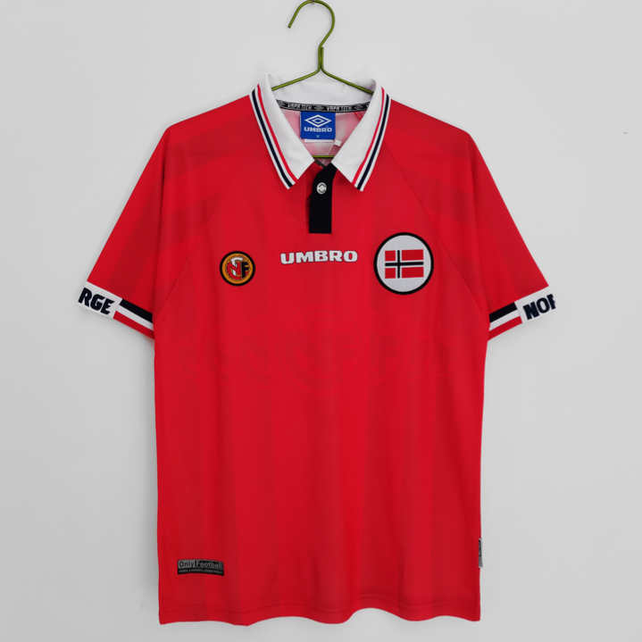 Retro Norge 1998/99 Hjemmedrakt rød og hvit Fotballdrakter