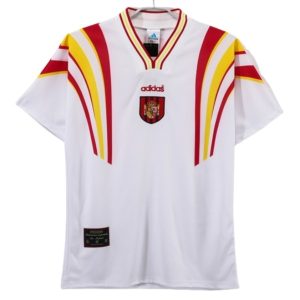 Retro Spania Landslagsdrakt 1996 Tredjedrakt hvit Fotballdrakter
