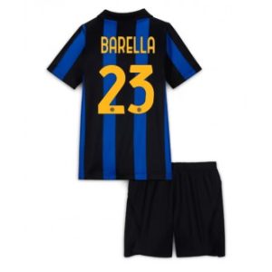 Barn Inter Milan Nicolo Barella #23 hjemmetrøye med shorts 2026-27
