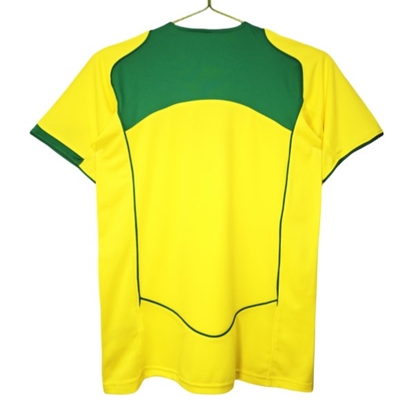 Billige Brasil Hjemmedrakt Retro 2004 gul Fotballdrakter-1