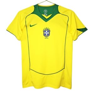 Billige Brasil Hjemmedrakt Retro 2004 gul Fotballdrakter