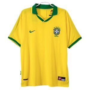 Brasil fotballdrakt landslaget Hjemmedrakt Retro 1997 gul
