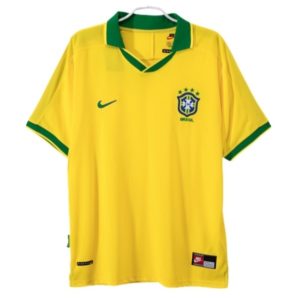 Brasil fotballdrakt landslaget Hjemmedrakt Retro 1997 gul