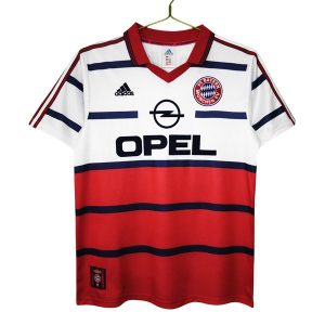 FC Bayern München Bortedrakt Retro Fotballdrakter 1998-2000 hvit rød
