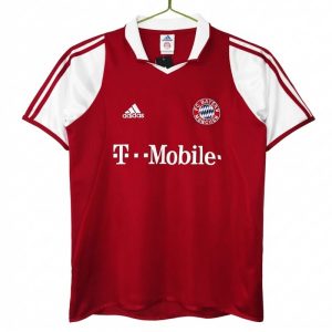 FC Bayern München retrodrakt Hjemmedrakt 2003-2004 rød hvit