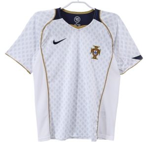 Kjøp Portugal Bortedrakt Retro 2004 hvit Fotballdrakter