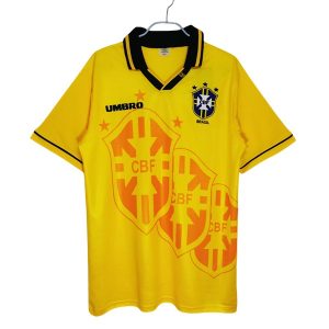 Kjøpe Brasil Hjemmedrakt 1993 retro fotballtrøye gul