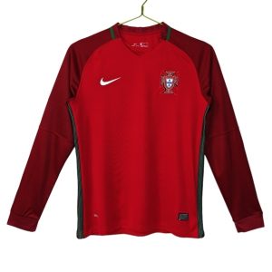 Portugal Landslag Retro Drakt 2016 Hjemmedrakt Langermet rød