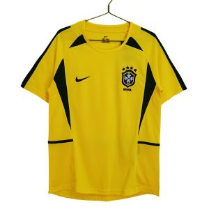 Retro Brasil Hjemmedrakt 2002 Fotballtrøye Med Eget Navn