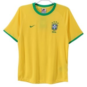 Retro Fotballdrakter Brasil Hjemmedrakt 2000 gul og grønn