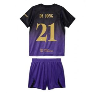 Billig Fotballdrakt for Barn Barcelona 2026-27 Frenkie de Jong #21 Bortedrakt med Shorts