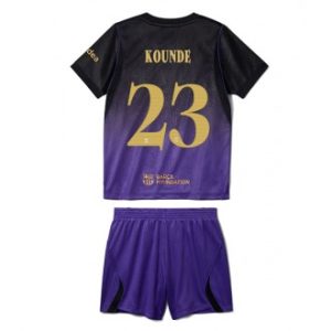 Billige fotballdrakter Barn Barcelona Jules Kounde #23 Bortedrakt 2026-27 drakt med shorts