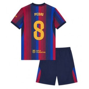 Barcelona Pedri Gonzalez #8 Hjemmedrakt til barn 2026-27 draktsett Fotballdrakt