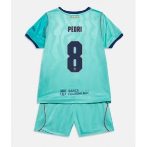 Barcelona Pedri Gonzalez #8 Tredje skjorte barn 2026-27 grønn drakt med shorts