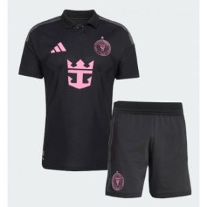 Inter Miami draktsett barn 2026-27 Bortedrakt svart Fotballtrøye Med Eget Navn