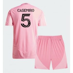 Inter Miami drakt barn 2026-27 Casemiro #5 Hjemmedrakt rosa fotballtrøyer