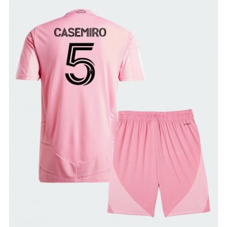 Inter Miami drakt barn 2026-27 Casemiro #5 Hjemmedrakt rosa fotballtrøyer