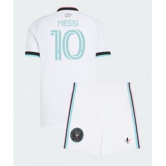 Hvit Inter Miami drakt barn 2026-27 Lionel Messi #10 Tredje skjorte med shorts