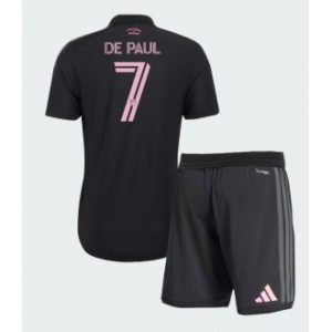 Inter Miami Rodrigo De Paul #7 Bortedrakt 2026-27 svart Fotballdrakt for Barn