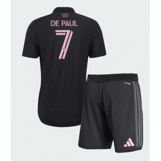 Inter Miami Rodrigo De Paul #7 Bortedrakt 2026-27 svart Fotballdrakt for Barn