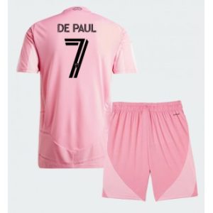 Inter Miami Rodrigo De Paul #7 Hjemmedrakt 2026-27 rosa Fotball Barndrakt