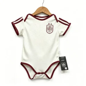 Spania landslagsdrakt Fotballbody Baby 2026/27 Bortedrakt Body hvit