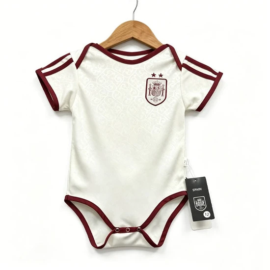 Spania landslagsdrakt Fotballbody Baby 2026/27 Bortedrakt Body hvit